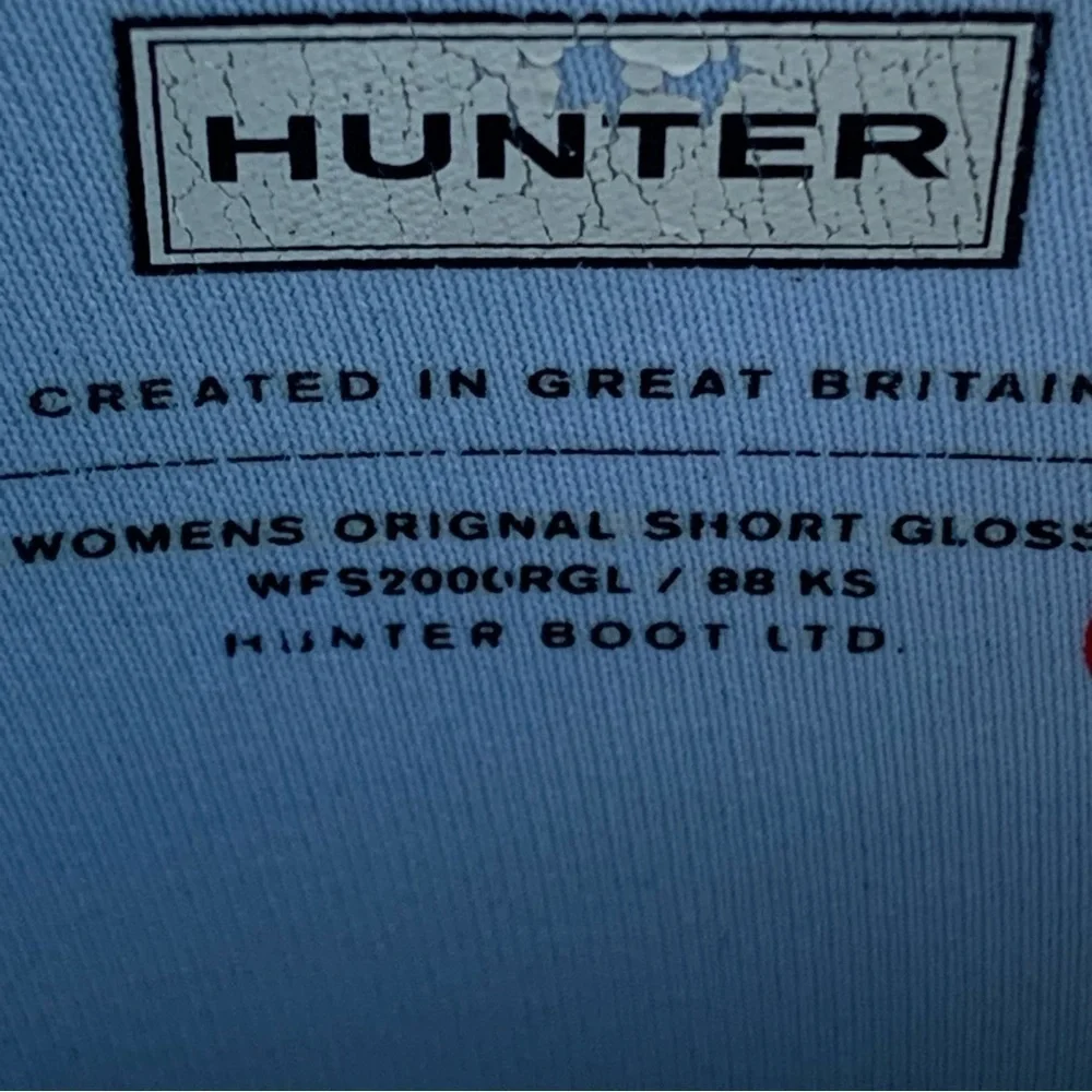 Hunter Original Short Gloss Rain Boots Baby Blue Women’s Size 6 Snow Shoes